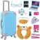 ZITA ELEMENT 22 Pcs 18 Inch Boy Doll Clothes Suitcase Set for 18 Inch Boy Doll Accessories Travel Carrier Storage, Including Suitcase Pillow Blindfold Sunglasses Camera Computer.