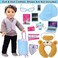 ZITA ELEMENT 22 Pcs 18 Inch Boy Doll Clothes Suitcase Set for 18 Inch Boy Doll Accessories Travel Carrier Storage, Including Suitcase Pillow Blindfold Sunglasses Camera Computer.