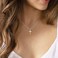 Tewiky 18k Gold/Silver Plated Simple Evil Eye Turquoise Cross Pendant Choker Necklace Simple Tiny Necklace for Women Girls.