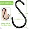 DINGEE 6 Inch Heavy Duty S Hooks, Large S Hooks for Hanging Plants, Vinyl Coated S Hooks 6 Pack Sturdy Non Slip Black S Hooks for Hanging Closet,Bird Feeders,Kitchen,Large Object,Garden Tools.