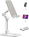 OCYCLONE Phone Stand, Adjustable Height and Angle Cell Phone Stand for Desk Foldable Holder, Taller iPhone Stand Compatible 4-11 Inch All Mobile Phone/iPad/Tablet - White.