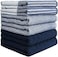 Bumble Towels Kitchen Hand Dish Tea &ndash; Bulk Set of 6 &ndash; Luxe, Soft, Durable Ring Spun Cotton with 3 Different Textures &ndash; Extra Large 20" x 28" / 50 x 70 cm Size (Blue.