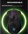 Attoe Tobo Lightweight Gaming Mouse Honeycomb Design Rechargeable Wireless Gaming Mouse with USB Receiver RGB Backlight Computer Mouse for Laptop PC (Black.
