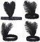 Tongcloud 12pcs 1920s Flapper Headband, Costume Flapper Headpiece for Women, Feather Headband for Gatsby Theme Party.