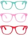 ALWAYSUV 3 Pack Blue Light Computer Reading/Gaming Blocking Glasses Transparent Lens Eyewear For Kids, Set2, Medium.