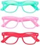 ALWAYSUV 3 Pack Blue Light Computer Reading/Gaming Blocking Glasses Transparent Lens Eyewear For Kids, Set2, Medium.