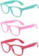 ALWAYSUV 3 Pack Blue Light Computer Reading/Gaming Blocking Glasses Transparent Lens Eyewear For Kids, Set2, Medium.