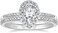 EAMTI 1. 5CT 925 Sterling Silver Wedding Band Teardrop Bridal Rings Sets Halo Cubic Zirconia Solitaire Promise Engagement Rings for Women Size 3-13.