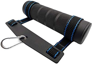 Elymays Arm Wrestling Exercise Handle - Metal Handle and Strap for Training at The Gym, Wrist and Forearm Strengthener, Workout Equipment, Fat Grip.