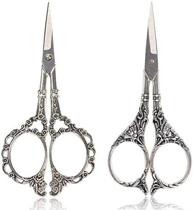 BIHRTC Plum Blossom Scissors - 4. 5 Inch Small Sewing Scissors, European Style, Stainless Steel, Ideal for Cross Stitch, EmbroideryCrafting.