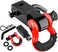 AUTOBOTS Tow Hitch Receiver 2", 35,000 Lbs Break Strength Heavy Duty Receiver with 5/8" Screw Pin, 3/4 Shackle, Towing Accessories for Vehicle Recovery Off-Road RedBlack.
