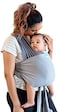 MOBY Easy Wrap InwardOutward-Facing Baby Carrier Sling, Sturdy Buckles, Hands-Free Mobility, Premium Quality Design To Carry Infants Up To 33 lbs, Washable, 100% Cotton, Grey.
