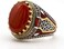 Qida S925 Sterling Silver Onyx Ring for Men Natural Agate Stone Ring Cool Turkish Handmade Luxury Jewelry.