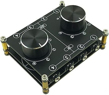 SOLUPEAK 4 Input 4 Output 3. 5mm Audio Switch Box, AUX Switcher, Stereo Audio Selector Box, Line Router Splitter Combiner for Home Audio.