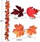 DearHouse 2 Pack Fall Garland Maple Leaf Hanging Vine Garland Artificial Autumn Foliage Garland Thanksgiving Decor for Home Wedding.