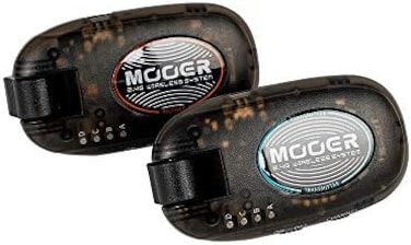 نظام MOOER Air Plug AP10 2.4 جيجاهرتز اللاسلكي القابل للشحن للجيتار الكهربائي والكمان والآلات الصوتية المزودة بميكروفونات كهرضغطية، وجهاز إرسال واستقبال للجيتار مع ميكروفونات نشطة وسلبية.