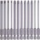 Rocaris 12 Pack 1/4 Inch Hex Shank Long Magnetic Screwdriver Bits Set 4 in Power Tools (SlottedCross Head.