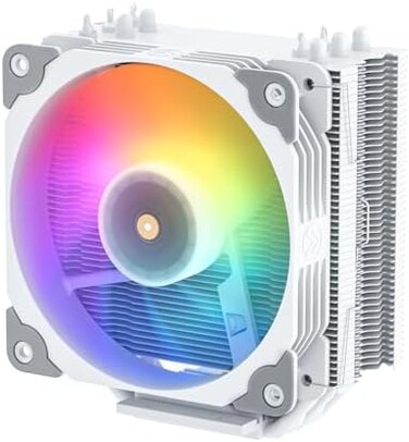 Vetroo V5 White CPU Air Cooler w/ 5 Heat Pipes 120mm PWM Processor Cooler for Intel LGA 1700/1200/115X AMD Ryzen AM4 w/Addressable RGB Lighting Sync.