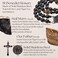 Sinai Rosaries St Benedict Black Rosary Beads Catholic &ndash; Rugged Onyx Rosary &ndash; Handcrafted Stone Antique Rosary with Stainless Steel St Benedict Crucifix and Medal - Rosarios Catolicos para Hombre, Gem