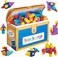 Blockaroo Magnetic Foam Building Blocks &ndash; STEM Preschool Toys for Babies, Toddlers, Boys and Girls, The Ultimate Bath Toy &ndash; 100 Piece Set with Toy Chest.