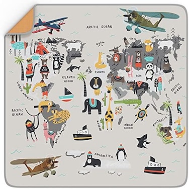 BABYBOET Splat Mat for Baby &ndash; Under High Chair Floor Mat Protects Wood, Vinyl and Carpet from Spills &ndash; Waterproof Triple Layer Baby Mat with Anti-Skid Backing Deters Bunching and Sliding (51&rdquo; x 51&rdquo;.