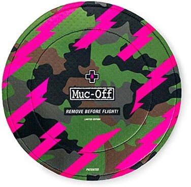 Muc-Off Camo Disc Brake Covers, Set of 2 - Washable Neoprene Protective Covers for Bicycle Brakes Protects From Overspray And Damage In Transit.