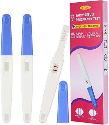 Skylety 3 Pieces Fake Positive Pregnancy Test Prank Fake Early Result Pregnancy Test Always Turns Positive for Practical Joke(Blue.