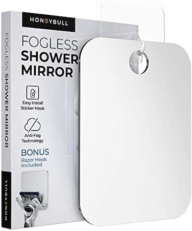 HONEYBULL Shower MirrorFogless with Razor Hook (Medium 6x8.