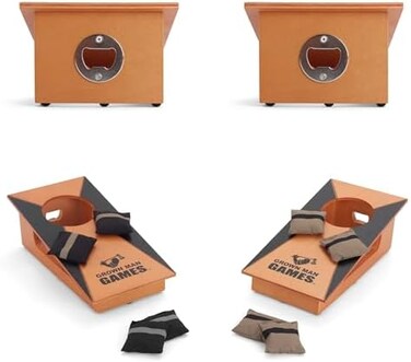 Grown Man Games Mini - Portable Game - Mini Bean Bag Toss Game - Drinking Game - Party Game - Tabletop - Desktop - OutdoorIndoor Set.