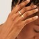 AllenCOCO 18K Gold Plated 7 Cubic Zirconia Inlayed Star Shiny Dome Ring Statement Ring.