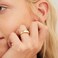 AllenCOCO 18K Gold Plated 7 Cubic Zirconia Inlayed Star Shiny Dome Ring Statement Ring.