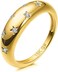 AllenCOCO 18K Gold Plated 7 Cubic Zirconia Inlayed Star Shiny Dome Ring Statement Ring.