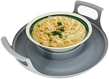 Handy Gourmet Microwave Cool Caddy w/Handles - Carrying Tray for Bowls, Plates.