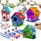 hapray 4 Pack Bird House Kit, DIY Birdhouse Kits, Wooden Crafts Arts for Children to Build and Paint (Includes PaintsBrushesfor Kids Girls Boys Toddlers.