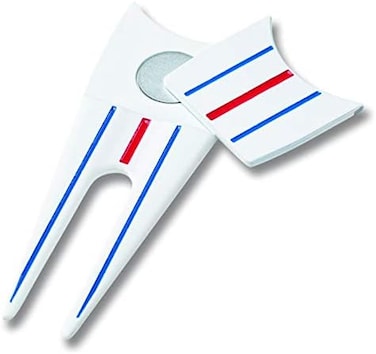 Callaway Unisex's Golf 2021 Triple Track Divot Tool, White/Blue/Red, One Size.