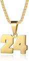 Susook Number Necklaces Personalized Necklaces 18K Gold Plated Initial Number Pendant Stainless Steel Chain Sports Necklaces for Men Women.