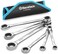 DURATECH Double Box End Ratcheting Wrench Set, Metric, 6-Piece, 8-19mm, Chrome Vanadium Steel Construction with Rolling Pouch.