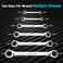 DURATECH Double Box End Ratcheting Wrench Set, Metric, 6-Piece, 8-19mm, Chrome Vanadium Steel Construction with Rolling Pouch.