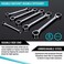 DURATECH Double Box End Ratcheting Wrench Set, Metric, 6-Piece, 8-19mm, Chrome Vanadium Steel Construction with Rolling Pouch.