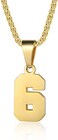 Susook Number Necklaces Personalized Necklaces 18K Gold Plated Initial Number Pendant Stainless Steel Chain Sports Necklaces for Men Women.