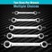 DURATECH Double Box End Ratcheting Wrench Set, SAE, 5-Piece, 5/16" to 7/8", Chrome Vanadium Steel, with EVA Foam Tool Organizer.