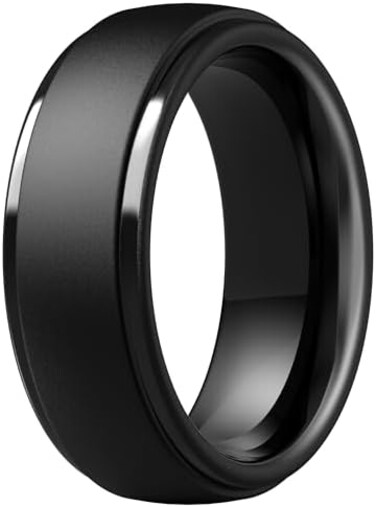 ThunderFit Silicone Rings for Men, Step Edge Rubber Wedding Bands 10mm Wide 2. 5mm Thick - 1/2/3/4/5/6/7 Variety Multipack.
