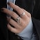 Aimimier Gothic S925 Knuckle Rings Set 2Pcs Smiley Finger Ring with Chain Tassel Half Open Midi Ring for Women or Men.