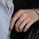 Aimimier Gothic S925 Knuckle Rings Set 2Pcs Smiley Finger Ring with Chain Tassel Half Open Midi Ring for Women or Men.