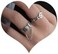 Aimimier Gothic S925 Knuckle Rings Set 2Pcs Smiley Finger Ring with Chain Tassel Half Open Midi Ring for Women or Men.