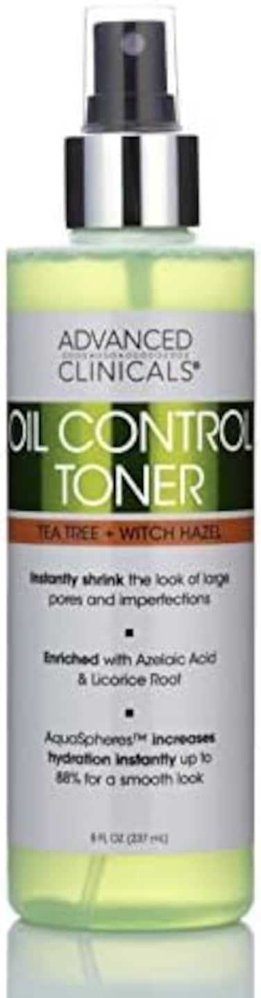 Advanced Clinicals Tea Tree and Witch Hazel Oil Control Toner 237 ml.