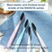 WANGTA Toothbrush 4pcs, Twice as Wide as Regular Brush Head, Wide Toothbrush, Long Brush Head, More Comfortable and Easier Brushing (Black Brush.
