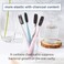 WANGTA Toothbrush 4pcs, Twice as Wide as Regular Brush Head, Wide Toothbrush, Long Brush Head, More Comfortable and Easier Brushing (Black Brush.