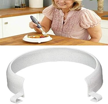 Becony Plate Food Guard for Parkinson Patient, Clip-On Spill Prevention Scooping Food Dining Aid Assistant, Eating Easier for Disabled, Elderly, Handicapped and Stroke.