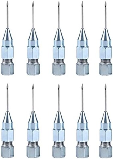 BENLIUDH Benliu Needle Nose Grease Dispenser up PSI for Flush or Hard-to-Reach Grease Fittings 2. 95 inch Silver 10pcs.